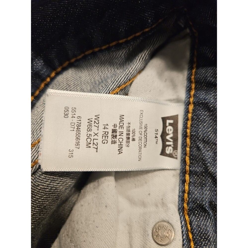 Levi's BOYS 514 SIZE 14 Regular 27x27 Straight Jeans Denim - Picture 3 of 11
